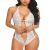 Women One Piece Lingerie Sexy Lace Bodysuit Deep V Teddy Babydoll Nightgown white